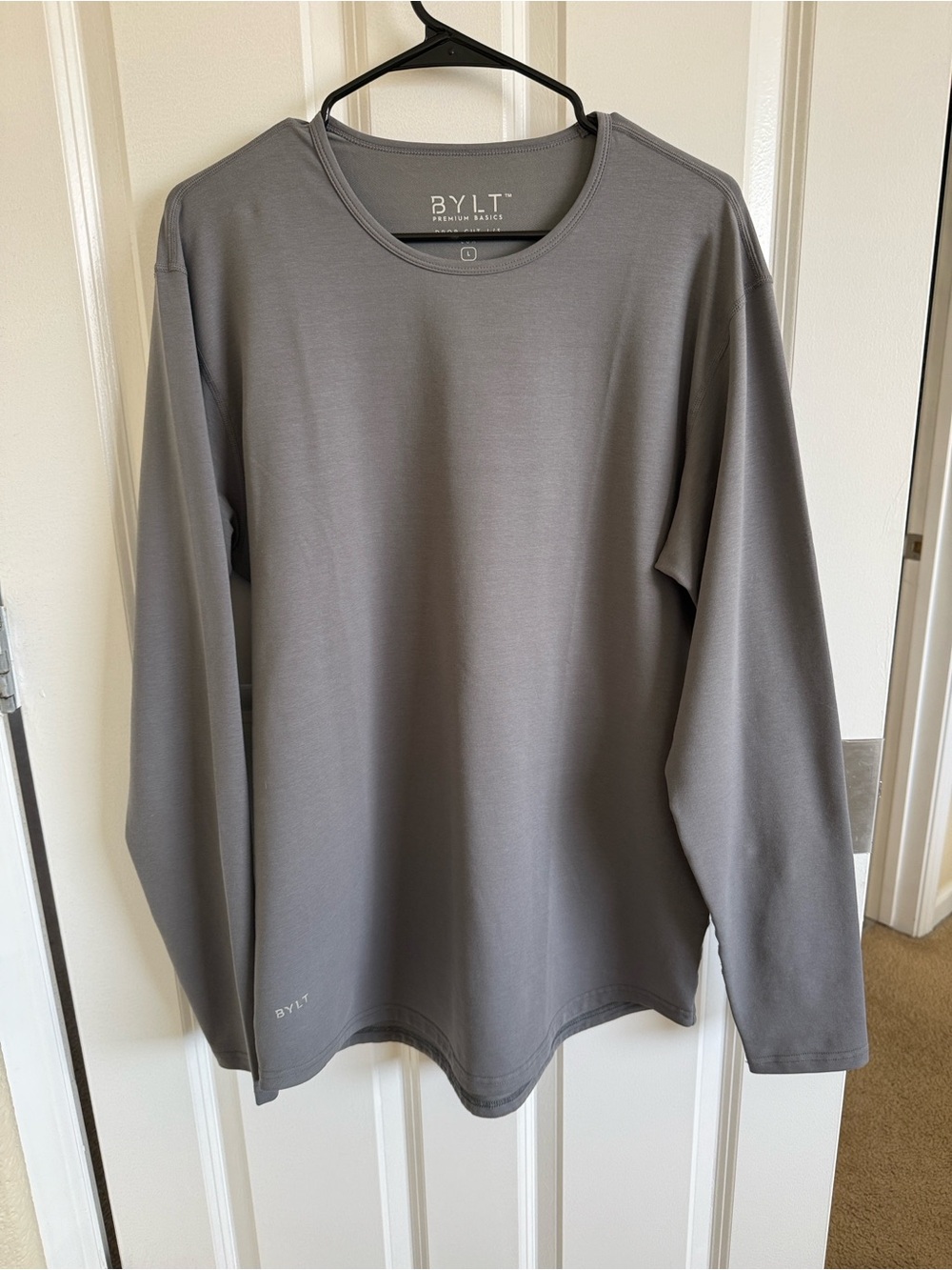 BYLT Basics Men's Long Sleeve Crew in Gray